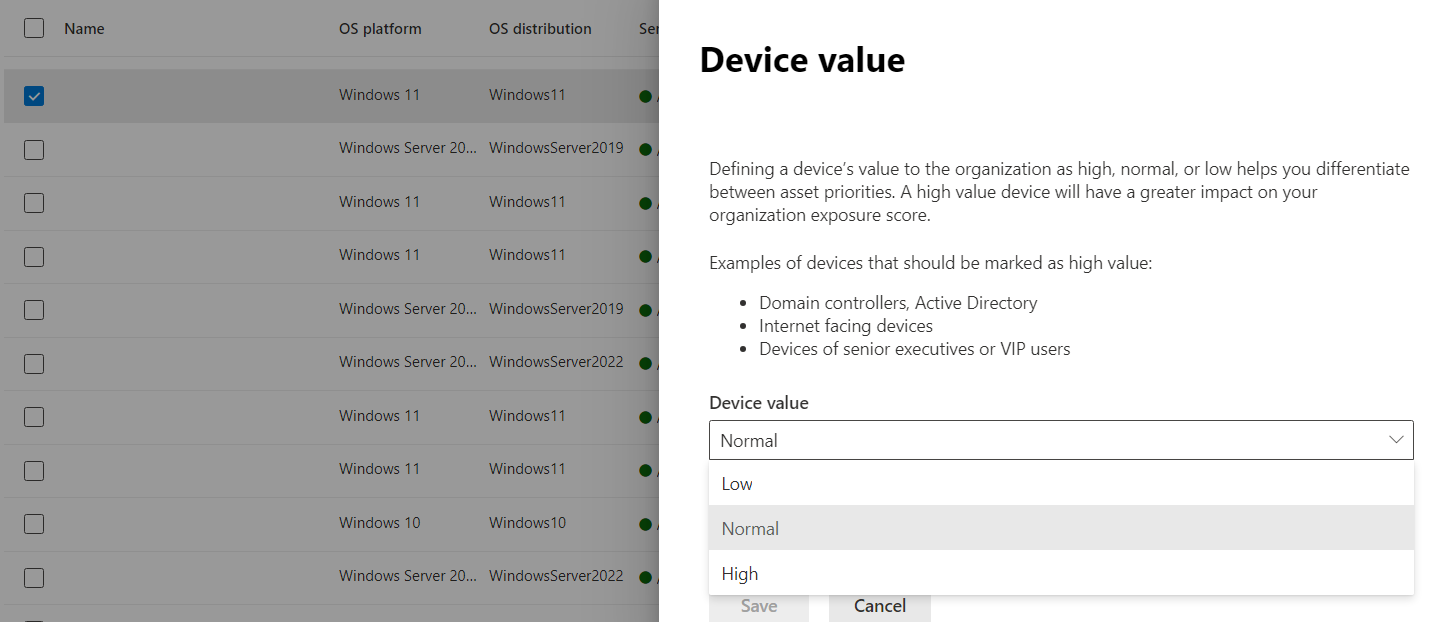 assign mdvm mde device value